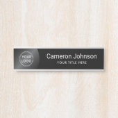 Aangepaste logo moderne zwarte en donkere gradiënt deurbordje (Voorkant)