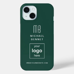 Aangepaste Logo monogram groen iPhone 15 Case
