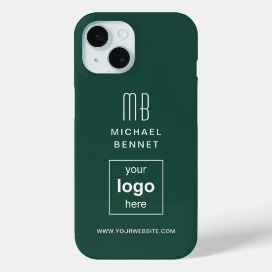Aangepaste Logo monogram groen Case-Mate iPhone Case (Achterkant)