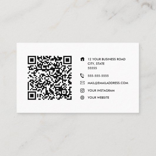 Aangepaste logo monogram moderne minimalistische Q Visitekaartje (Achterkant)