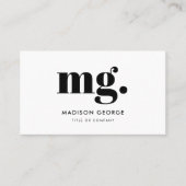 Aangepaste logo monogram moderne minimalistische Q Visitekaartje (Voorkant)