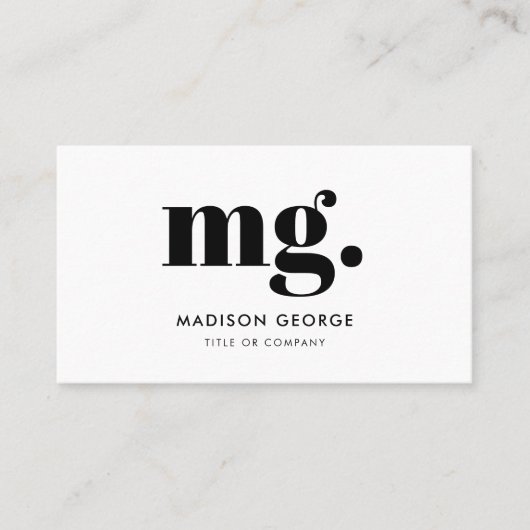 Aangepaste logo monogram moderne minimalistische Q Visitekaartje (Voorkant)