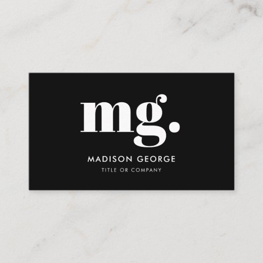 Aangepaste logo monogram moderne minimalistische Q Visitekaartje (Voorkant)