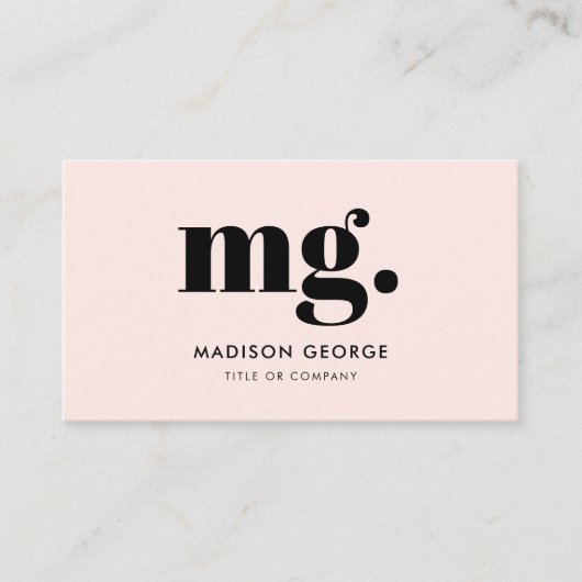 Aangepaste logo monogram moderne minimalistische Q Visitekaartje (Voorkant)