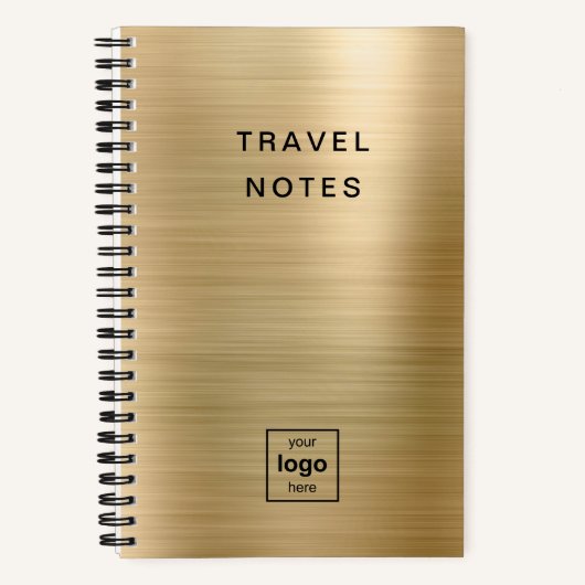 Aangepaste Logo Monogrammed Gold Travel Notitieboek (Voorkant)