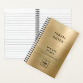 Aangepaste Logo Monogrammed Gold Travel Notitieboek (Binnen)