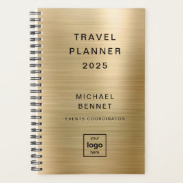 Aangepaste Logo Monogrammed Gold Travel Planner