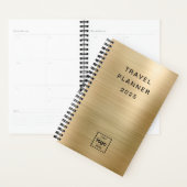 Aangepaste Logo Monogrammed Gold Travel Planner (Display)
