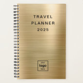 Aangepaste Logo Monogrammed Gold Travel Planner (Voorkant)