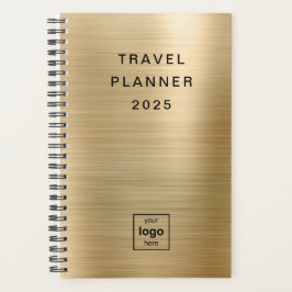 Aangepaste Logo Monogrammed Gold Travel Planner