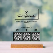 Aangepaste logo multi sociale media QR-codes zakel Acryl Bord (Neutraal)