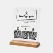 Aangepaste logo multi sociale media QR-codes zakel Acryl Bord (Hoek)