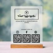 Aangepaste logo multi sociale media QR-codes zakel Acryl Bord (Neutraal)
