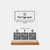 Aangepaste logo multi sociale media QR-codes zakel Acryl Bord (Voorkant)