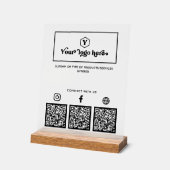 Aangepaste logo multi sociale media QR-codes zakel Acryl Bord (Hoek)