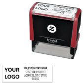 Aangepaste logo naam adres bedrijf zelfinktkussen  zelfinktende stempel (In situ)