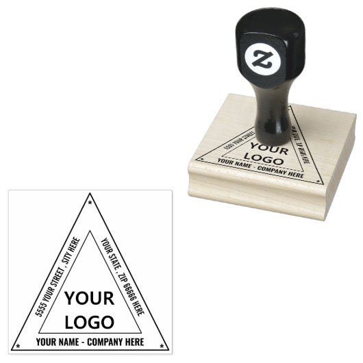 Aangepaste Logo Naam Adres Driehoek Rubber Stamp Rubberstempel (Gestempeld)