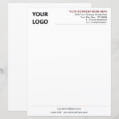Aangepaste Logo Naam Adres Info Business Letterhea (Voorkant / Achterkant)