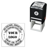 Aangepaste Logo Naam Adres Ronde Zelfinkkend Stemp Zelfinktende Stempel (In situ)