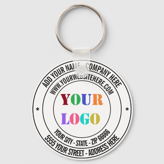 Aangepaste Logo naam adres website promotie Sleutelhanger (Voorkant)
