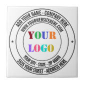 Aangepaste Logo naam adres website promotie Tegeltje (Voorkant)