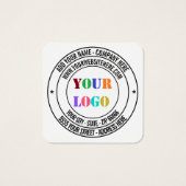 Aangepaste Logo naam adres website promotie Vierkante Visitekaartjes (Achterkant)