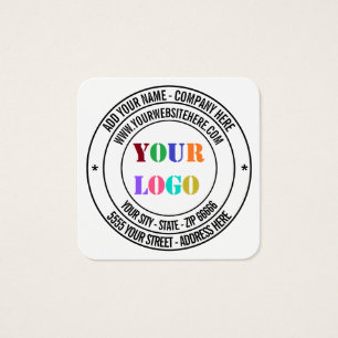 Aangepaste Logo naam adres website promotie Vierkante Visitekaartjes