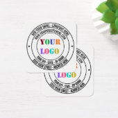 Aangepaste Logo naam adres website promotie Vierkante Visitekaartjes (Bureau)