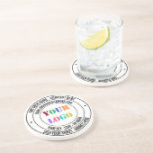 Aangepaste Logo naam adres website promotie Zandsteen Onderzetter (Zijkant)