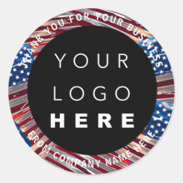 Aangepaste Logo naam Amerikaanse vlag Amerikaanse  Ronde Sticker