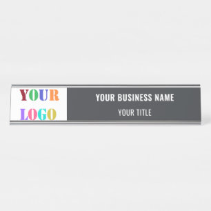 Aangepaste Logo Naam Bedrijfsdesk Naam Bord Sjablo Bureau Naambordje