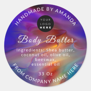 Aangepaste Logo naam Bodemboter Logo Abstracte mar Ronde Sticker