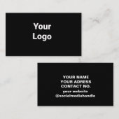 aangepaste logo naam eenvoudig wit rood blauw visitekaartje (Voorkant / Achterkant)
