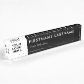 Aangepaste Logo, naam elegant Black White Professi Naambordje
