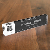 Aangepaste Logo naam en functie titel legant Naambordje (Zijkant)