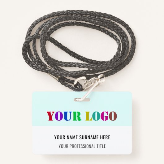 Aangepaste Logo, naam en titel Aangepast, modern - Badge (Voorkant met draagriem)