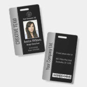 Aangepaste Logo Naam foto-streepjescode voor medew Badge (Front & Back)