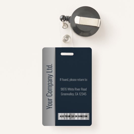 Aangepaste Logo Naam foto-streepjescode voor medew Badge (Achterkant met intrekbare)