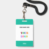 Aangepaste Logo Naam Gepersonaliseerd Zakelijk Bad Badge (Voorzijde met lanyard)