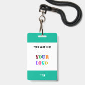 Aangepaste Logo Naam Gepersonaliseerd Zakelijk Bad Badge (Achterkant met lanyard)