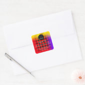 Aangepaste Logo Naam Hot Colors Abstract Vierkante Sticker (Envelop)