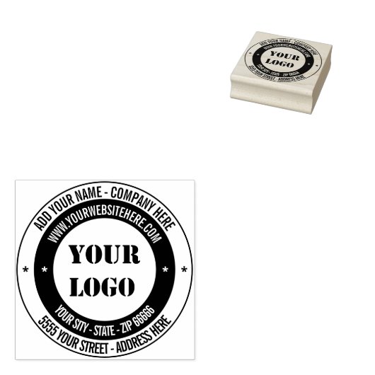 Aangepaste Logo Naam Info Adres Ronde Rubber Stemp Rubberstempel (Gestempeld)