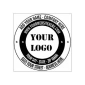Aangepaste Logo Naam Info Adres Ronde Rubber Stemp Rubberstempel (Afrduk)