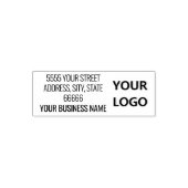 Aangepaste Logo Naam Info Adres Zelfinkkend Stempe Zelfinktende Stempel (Design)