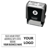 Aangepaste Logo Naam Info Adres Zelfinkkend Stempe Zelfinktende Stempel (In situ)
