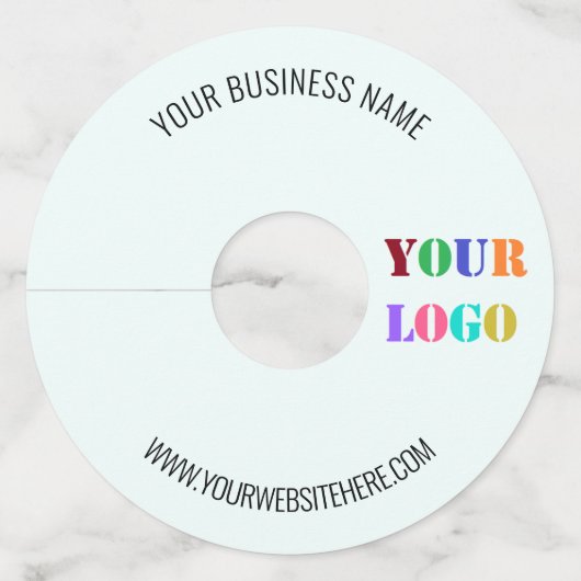 Aangepaste Logo Naam Info Promotie Wijnglas Label (Voorkant)