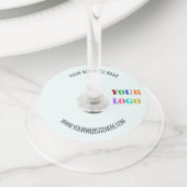 Aangepaste Logo Naam Info Promotie Wijnglas Label (Dichtbij)