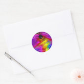 Aangepaste Logo-naam: Logo regenboog Ronde Sticker (Envelop)