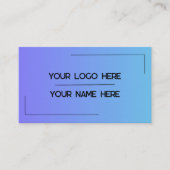 Aangepaste Logo Naam Minimalistische Moderne Profe Visitekaartje (Voorkant)