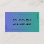 Aangepaste Logo Naam Minimalistische Moderne Profe Visitekaartje (Voorkant)